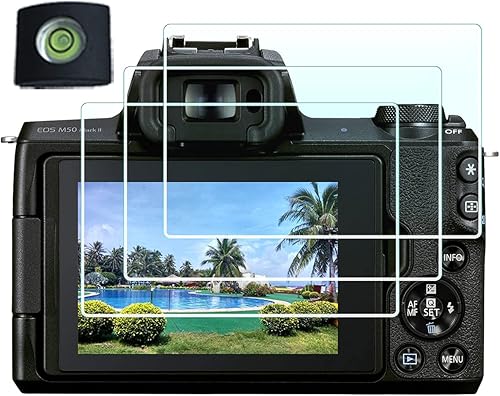 Protector de pantalla para cámara réflex digital Canon EOS M50 M100 Mark ii (para accesorios) con cubierta de zapata caliente, película de vidrio
