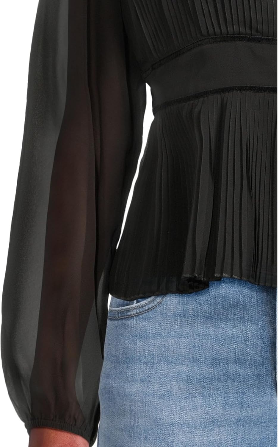 Lucky Brand Womens Long Sleeve Pleated Top - Image 3