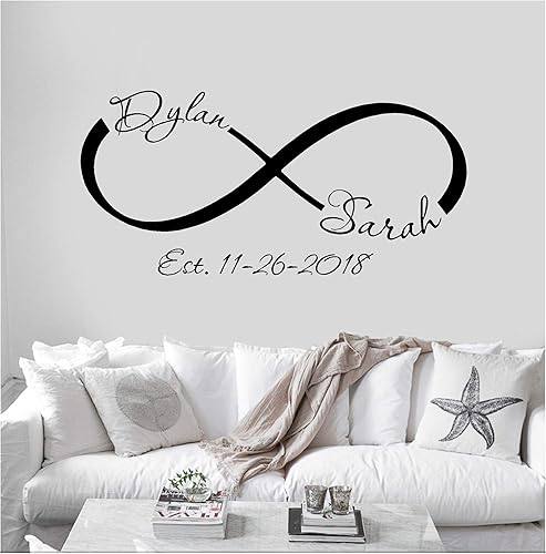 Miniatura 2 de Personalized Custom Infinity Symbol Established Year Family Name Wall Decal Sticker Customized Sign Monogram Stencil Family Room Decor Gift Sign