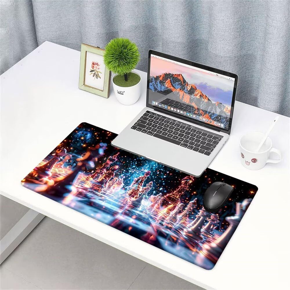 Alfombrilla de Mouse para Juegos, Nero, XXL, Antideslizante, Impermeable, Diseño de Astratto, Extendido, Grande, 1200x600x3mm, para PC, Laptop, Ufficio, Famiglia d-301