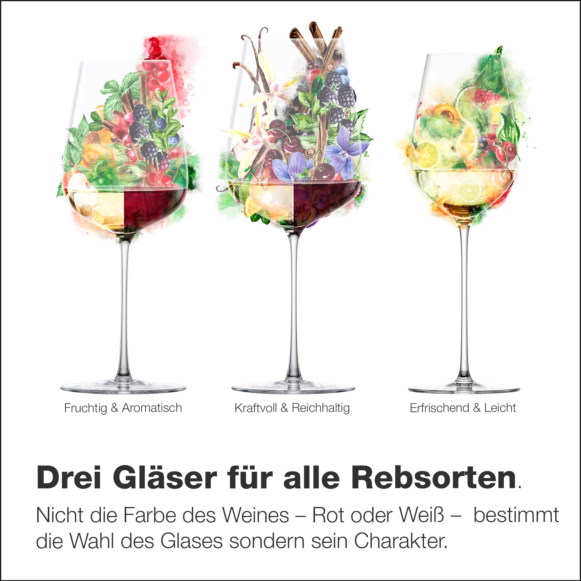 EISCH Allroundweinglas Essenca Sensisplus Kraftvoll & Reichhaltig (2 Stück), Weingläser für vollmundige Rotweine, spülmaschinenfeste Kristallgläser, Made in Germany (Art.-Nr. 180096)