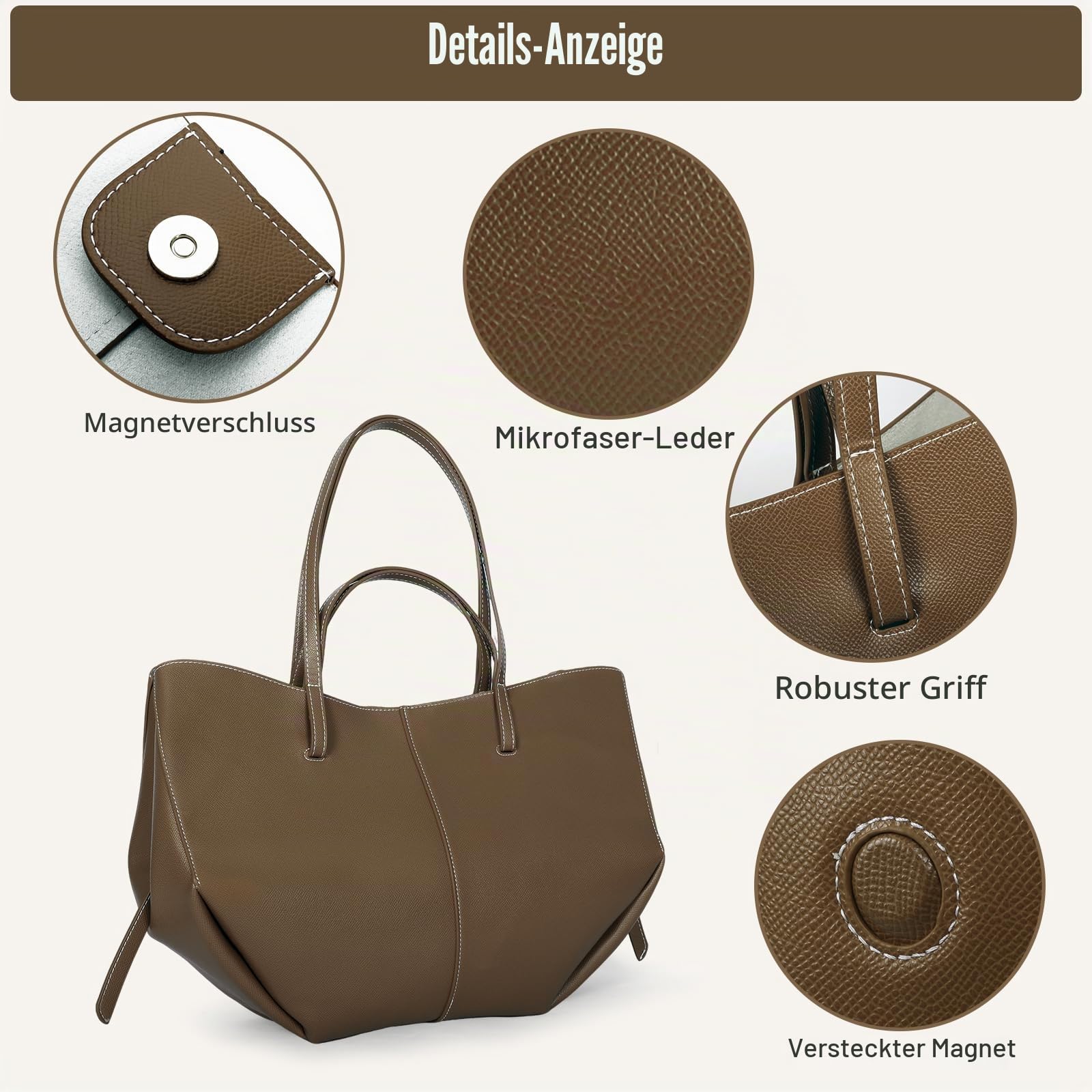 Flügeltasche, Rindsleder, Tragetasche, Damen, Eimer-Handtasche, Premium-Leder, Cyme-Tasche, Schultertasche, leicht, vielseitig für Arbeit, Reisen