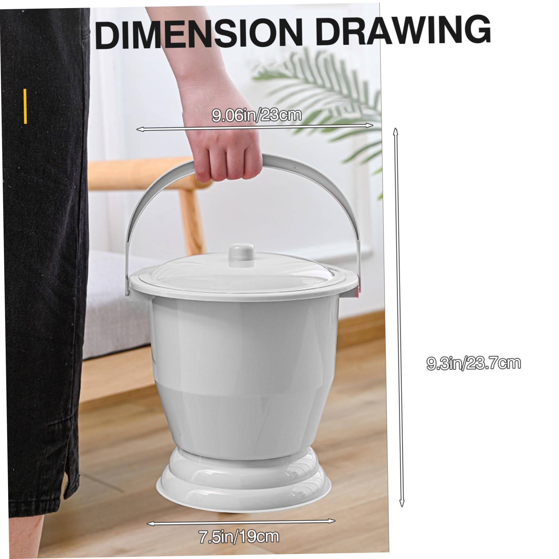 Pot de chambre avec couvercle, anti-poussière, résistant à l'humidité, portable, antidérapant, seau de chevet, crachoir pour maison, camping, voiture, voyage, seau commode