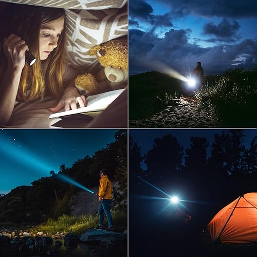 Miniatura 7 de APLOS Linterna T09 de 3000 lúmenes altos, 6 modos, linterna táctica LED súper brillante, IP68, bolsillo, luz de flash EDC para camping, emergencia,