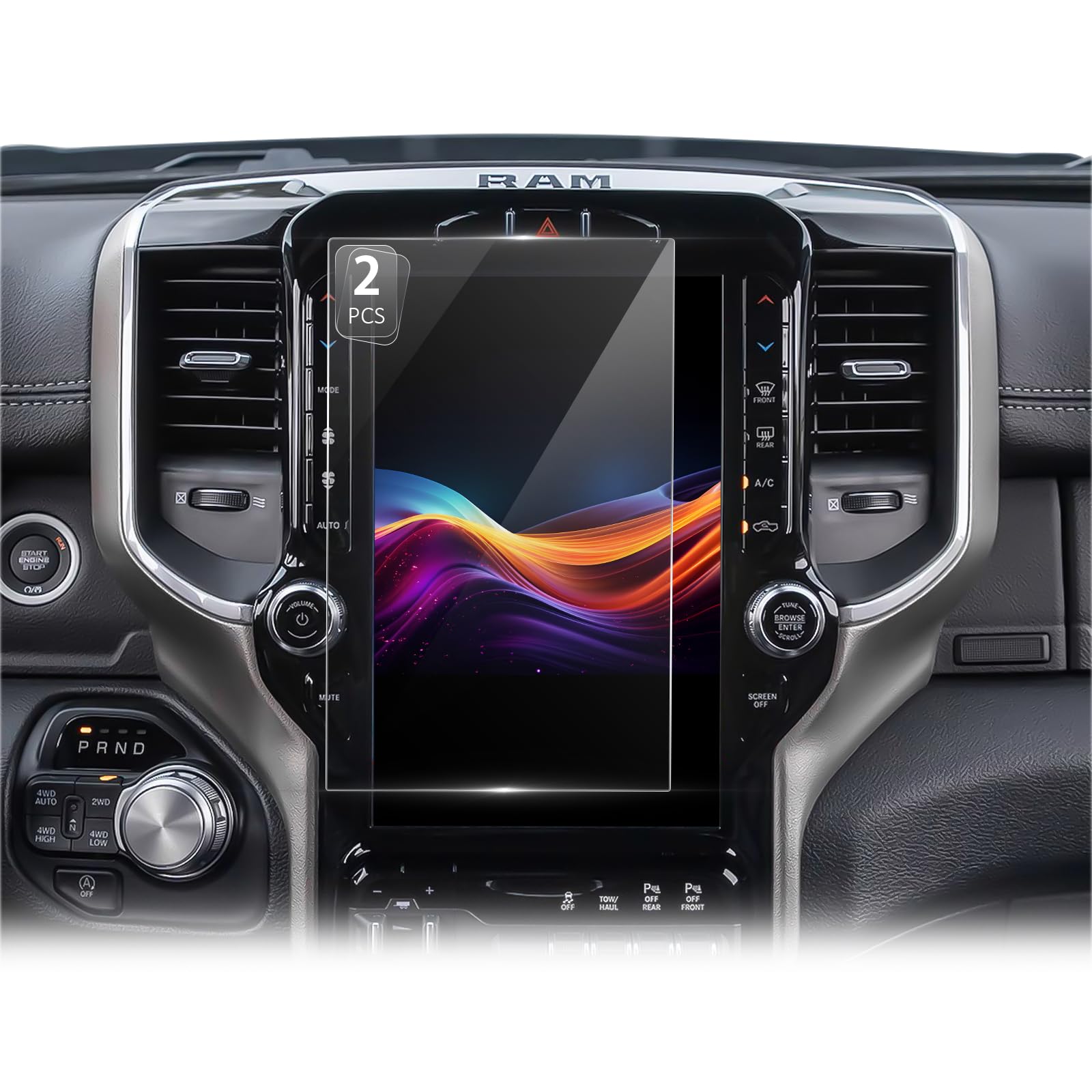 CDEFG 2PCS Anti-Reflection for 2019-2025 Ram Screen Protector, 12 Inch Touchscreen, for Dodge RAM 1500 2500 3500 2019-2023 2024 2025 Accessories
