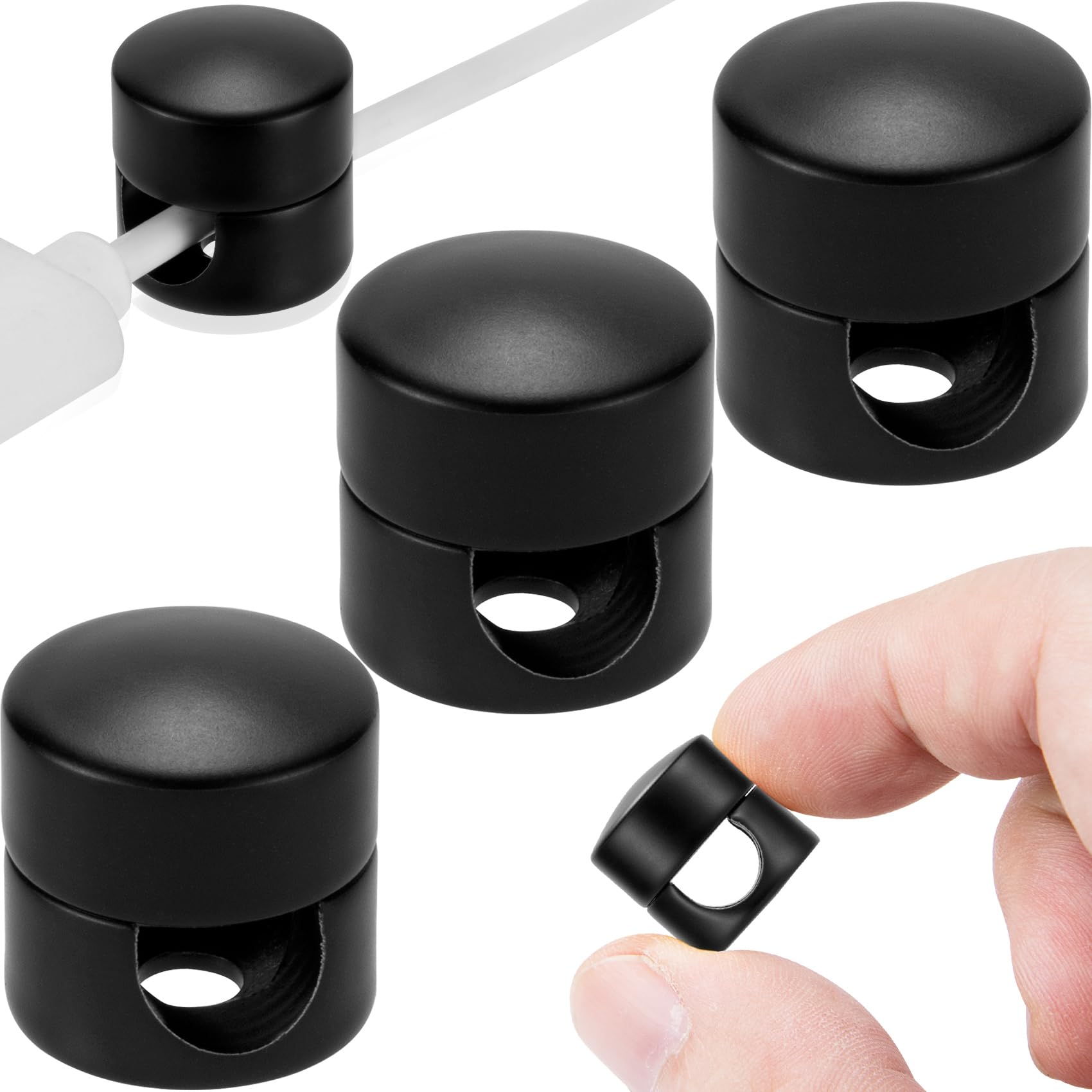 HINZIC 3 Sets Kabelanker für Nachttisch, selbstklebende Metallschnur-Management | Kabelhalter, verstellbarer Handy-Ladegerät-Clip für Schreibtisch, Wand, Büro, Zuhause, Schreibtisch-Organisation, Mattschwarz