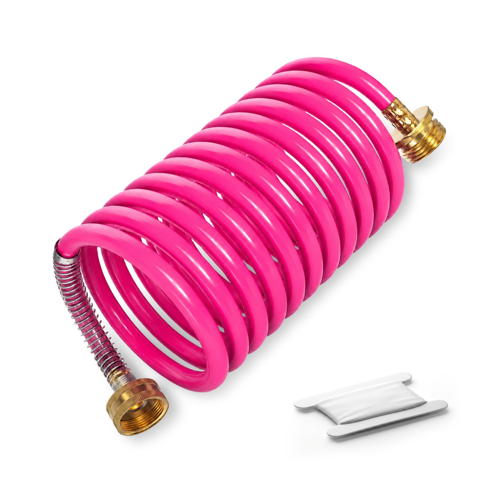 ERGAOBOY Purple 15FT 4.5m 3/8" 3/4" GHT Coiled Garden Hose