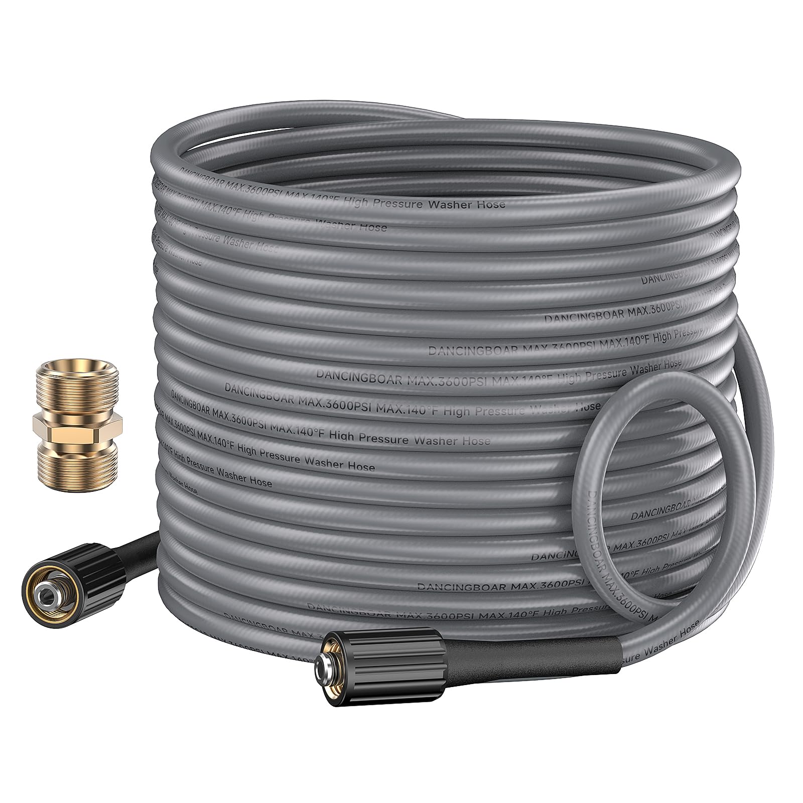 10m Caoutchouc Tuyau de Rechange pour nettoyeur haute pression, 3600PSI Ultra Flexible Femelle Filetage M22 14mm Tuyau d'Extension Résistant aux Pliures pour Accessoires Haute Pression