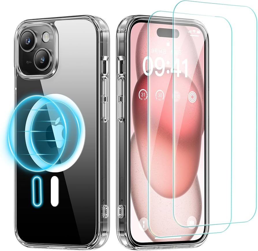 Amazon | NIMASO ガラスフイルム（2枚）+ケース iPhone15用 クリア