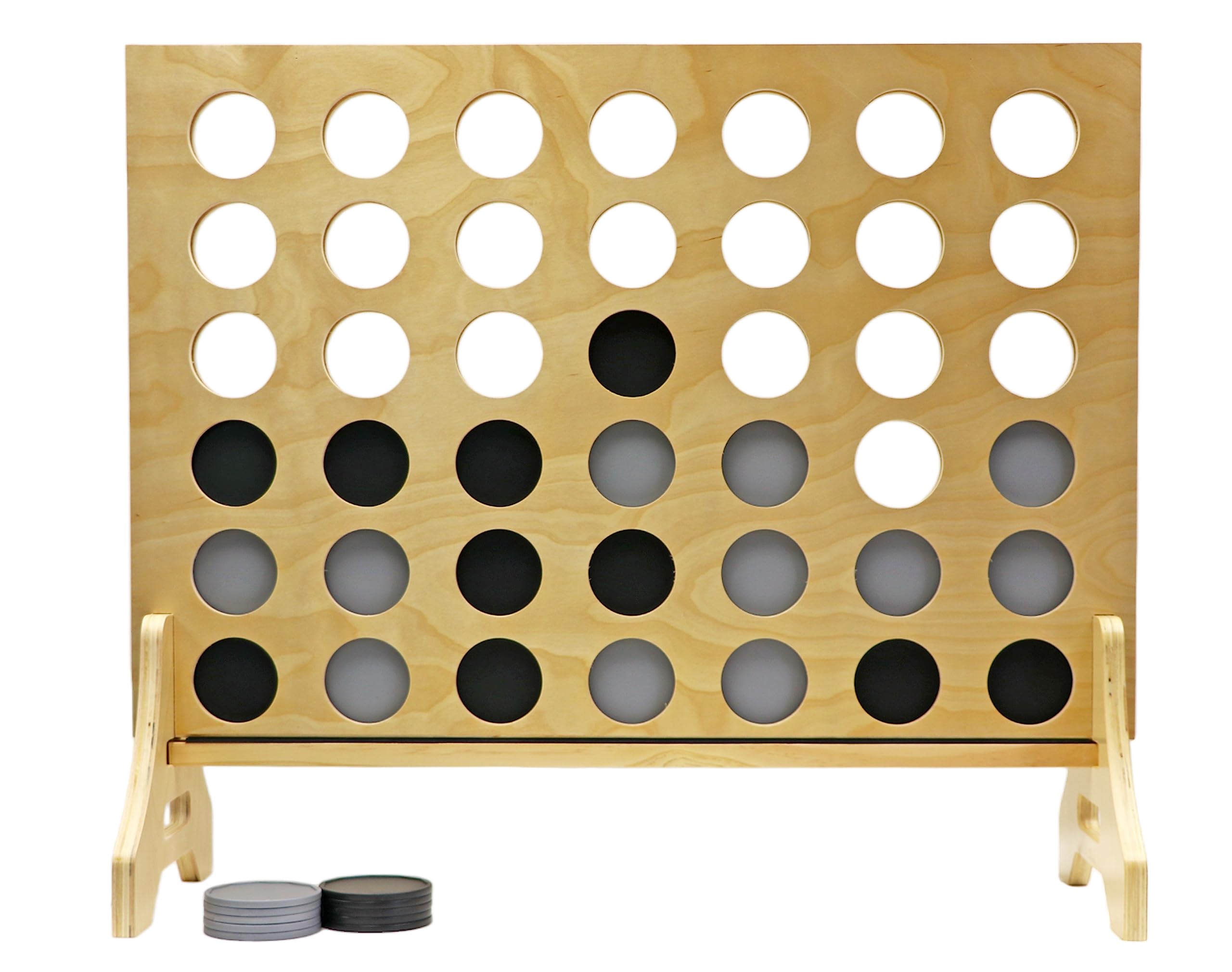 Tailgating Pros Premium Giant Four in a Row with Carrying Case - Jumbo Oversized Outdoor Yard Game - Connect Multiple Pucks in a Row to Win - Many