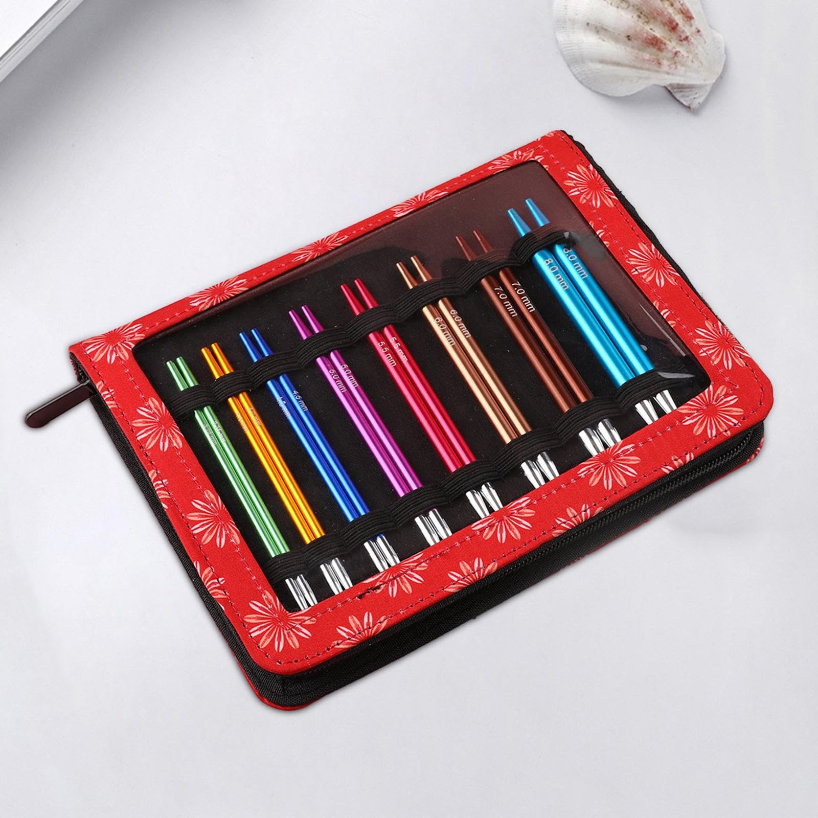 36-teiliges Stricknadel-Set, Rundstricknadel-Set, gerades Taschen-Häkelnadel-Werkzeug, Strickset mit Zubehör