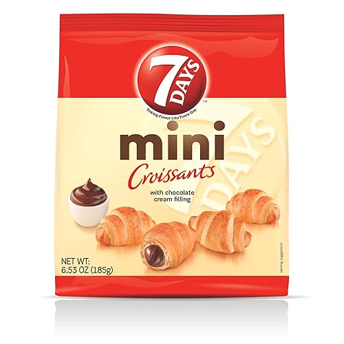 7Days Mini Croissant Chocolate Relleno, Bolsa Individual, por 7 Días