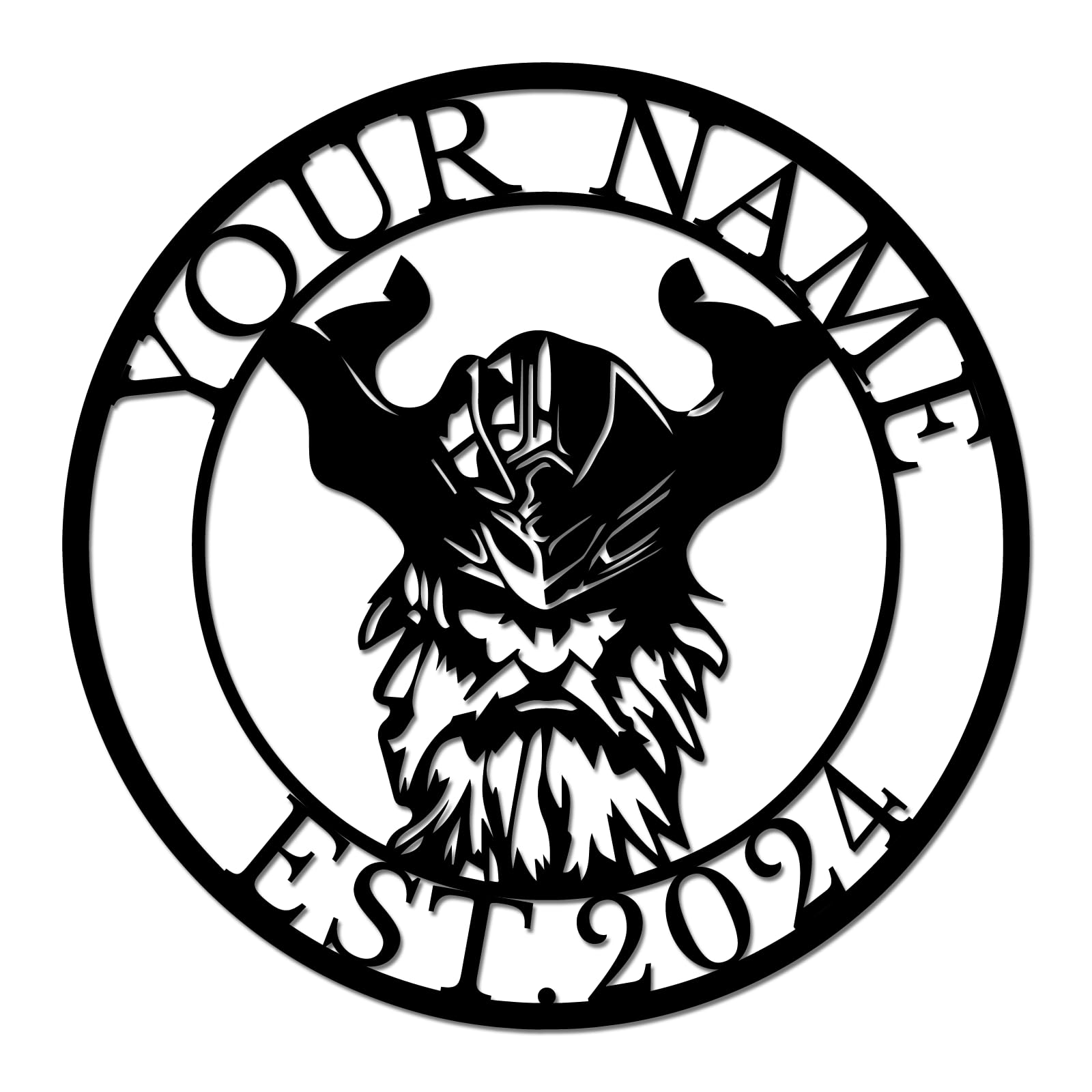 Personalized Viking Metal Sign, Custom Norse Name Wall Art, Viking Home Decor, Nordic Mythology Gift for Men, Rustic Man Cave Plaque (Style-1)