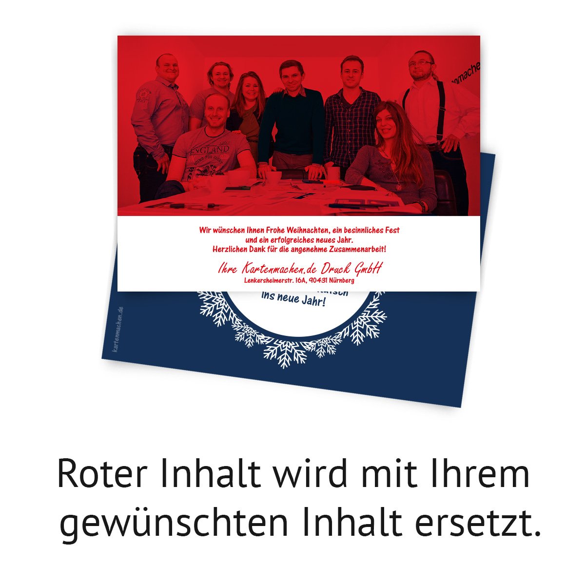 Weihnachtskarten (50 Stück) Familie Privat Grußkarten Weihnachten - gefrorene Kugel