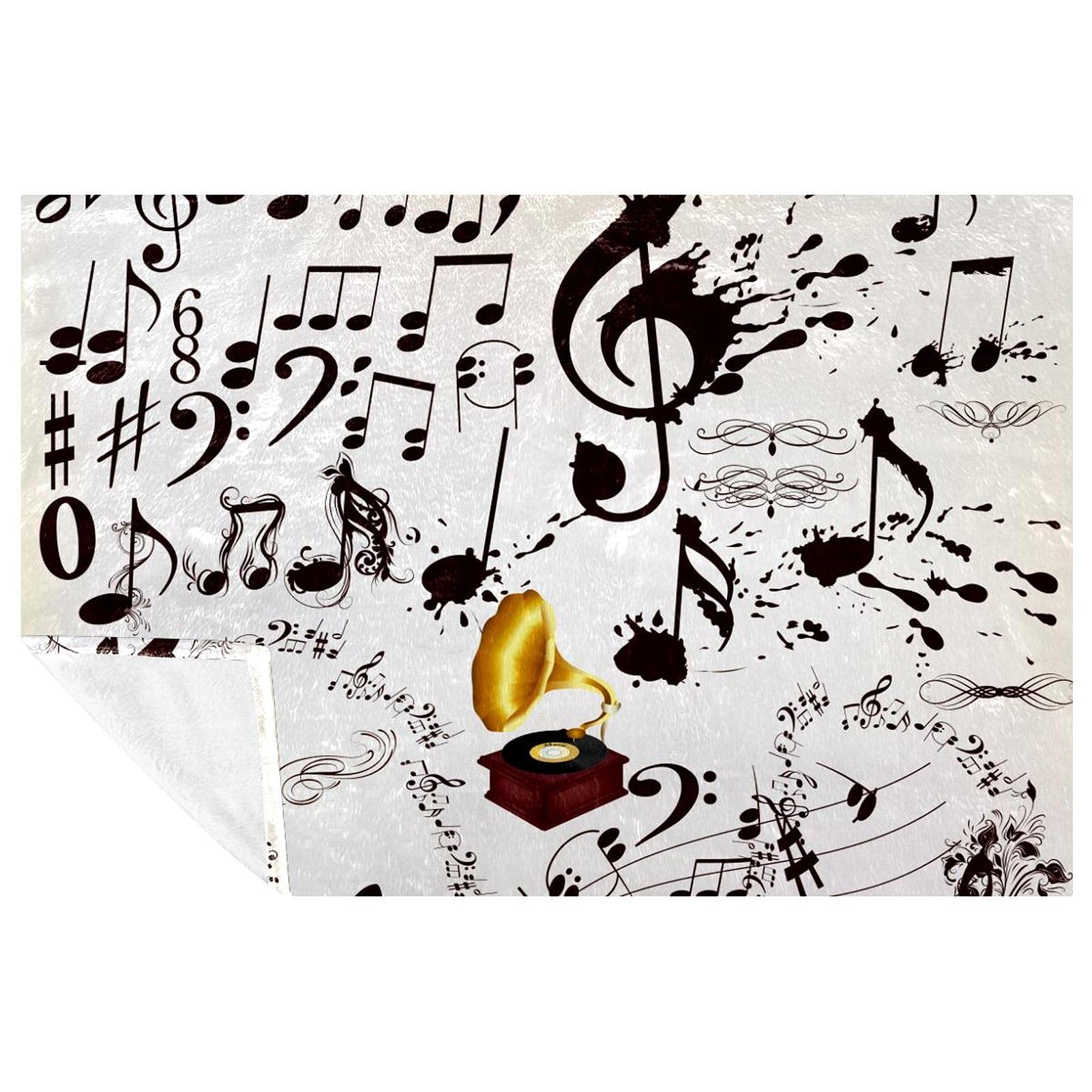 Couverture musique pour lit plaid chaud canapé tapis pique-nique camping et plage 150x100 cm