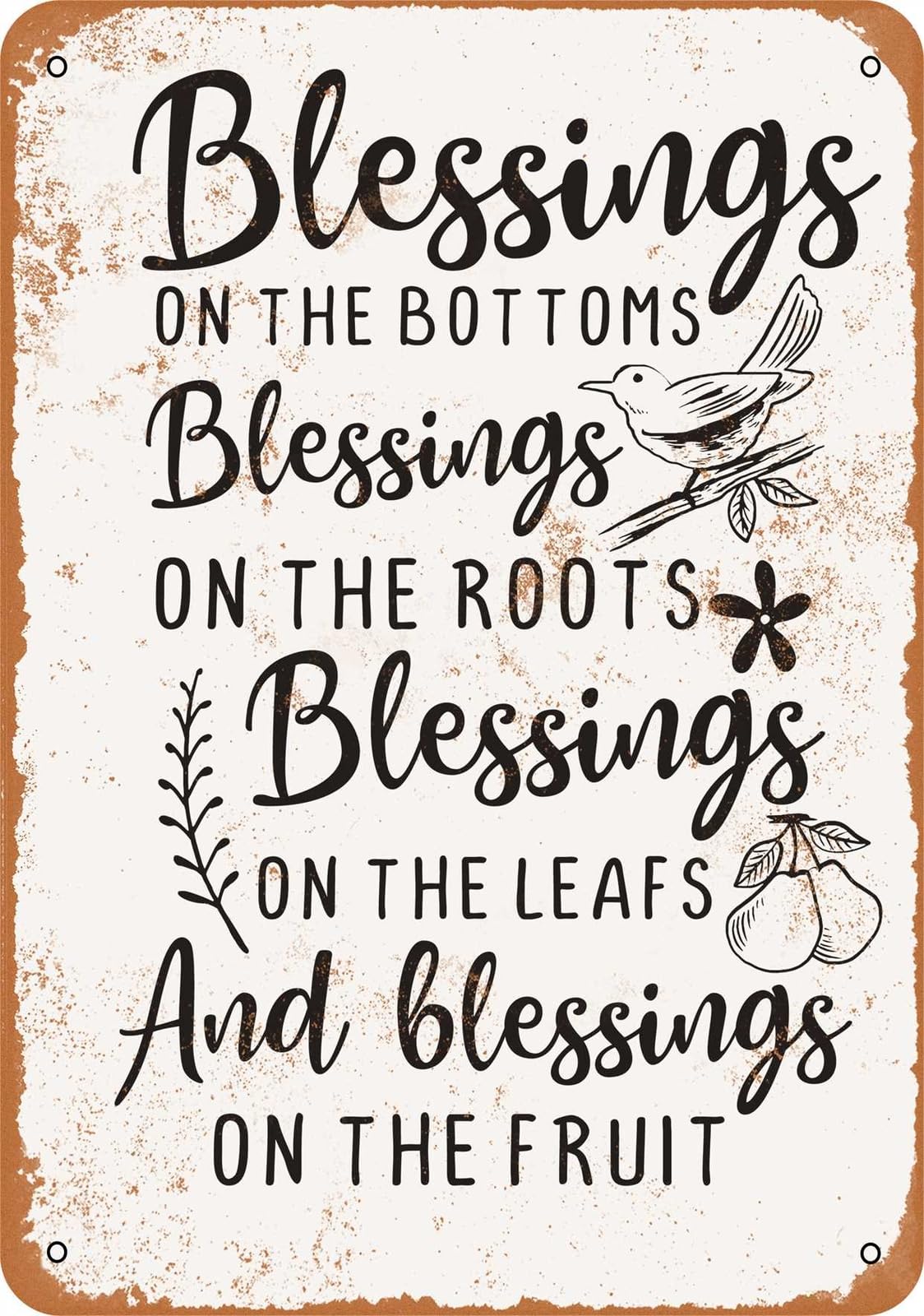 Miaomansenstore Metal Sign - Mealtime Blessings - Vintage Look Home Decor