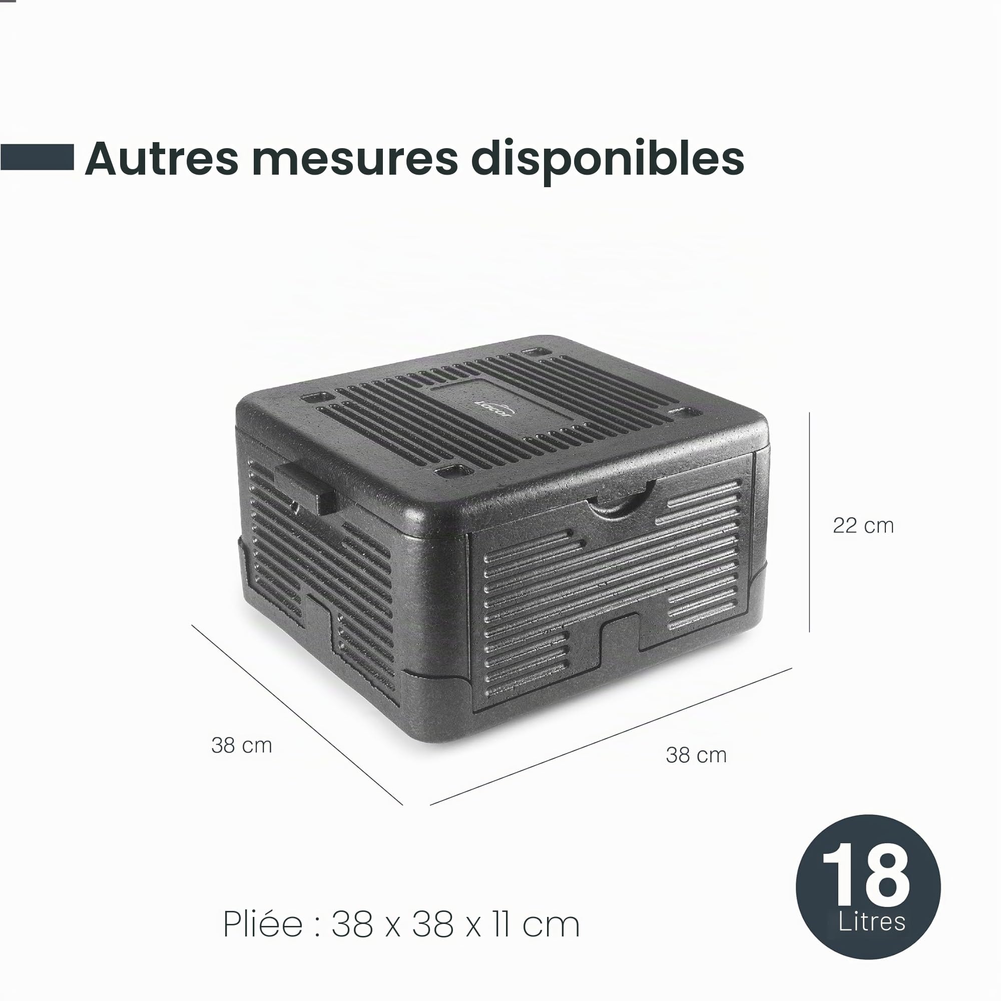 Lacor - 66066 - Boîte de Trempe Isolante, en PPE, GN 1/1, Tranasporta, Isole ou Maintient les Aliments Froids ou Chauds, Légers, Résistants et Isolants, Imperméables, Entièrement Pliables, 38.5L, Noir