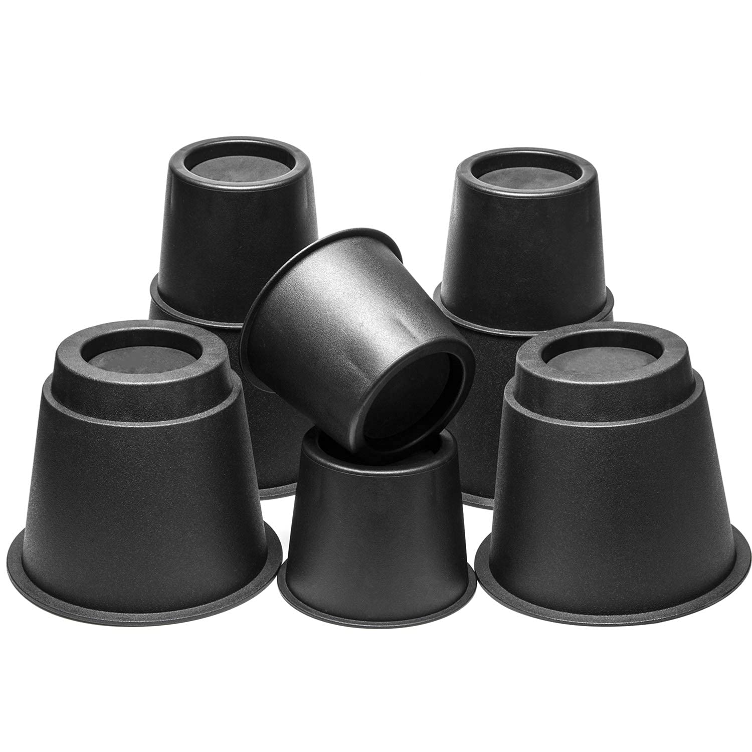 Rialzi per Mobili, Letti, Tavoli, Supporti Regolabili 7.5, 13, e 20.5CM Piedini Rialzi per Mobili Supportano Fino a 600 kg, 8 Pezzi-Nero