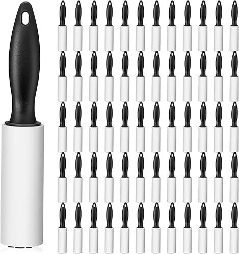 Zhehao Paquete de 60 rodillos de pelusa de tamaño de viaje, rodillos removedores de pelo de mascotas, mini removedor de pelusas, rodillo adhesivo