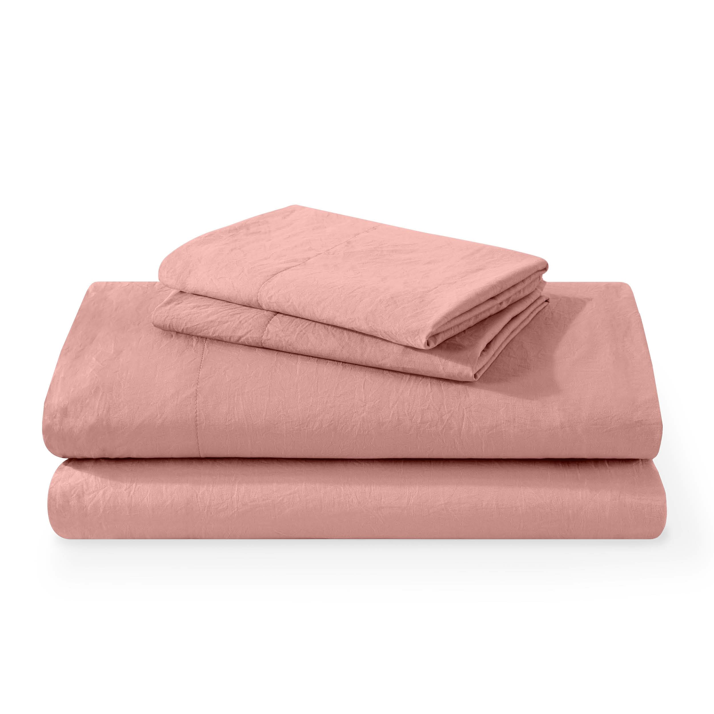Bare Home Full Sheet Set - Luxury 1800 Ultra-Soft Stonewashed Microfiber - Double Brushed - Deep Pockets - Easy Fit - Breathable Bedding - Sheet Sets & Pillowcases (Full, Stonewashed Dusty Rose)OEKO-TEX STANDARD 100