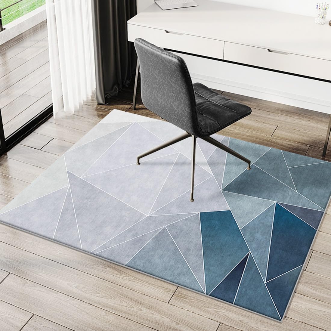 Chair Mat for Hardwood Floor, 36"x48" Premium Quality Rolling Desk Mat, Office Rug -2.65 lbs Chair Rug for Office Home Hard Floor, Blue Grey