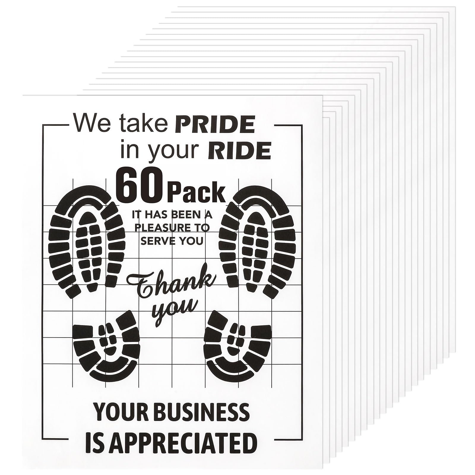 60 Pcs Paper Floor Mats for Cars, 16"x20" Disposable Car Floor Mats