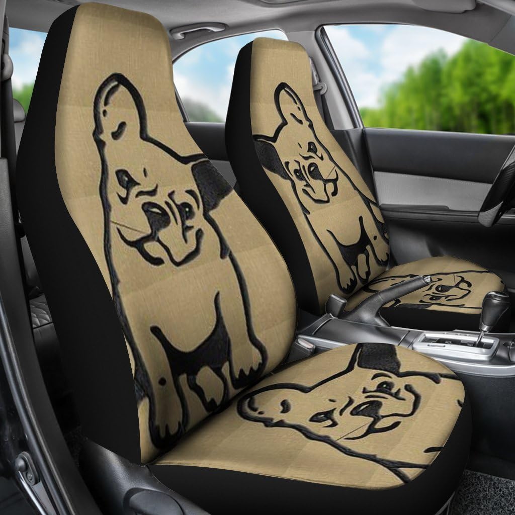 Cute Bulldog Print Car Seat Covers