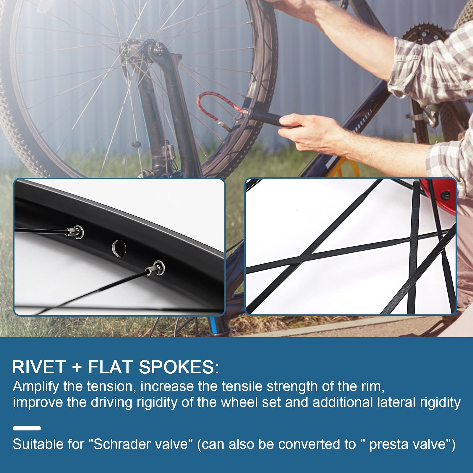 26 Pollici Ruota Anteriore Bici Acciaio Inossidabile 32 Fori 120-sound Cerchio Ruota Bici Bicicletta MTB Mountain City Bike