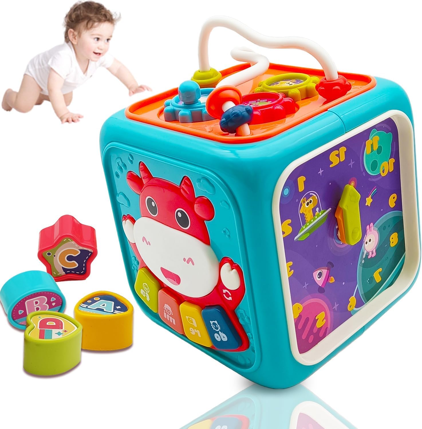 Thrive Toys Baby Activity Cube Toy 6 in 1 - Montessori Toys | Sound Toys for Kids, Motor Skills Toy for Toddlers, Multifunctional Kids Toy for 2-5 Years Skill Development Toys Kids (Multicolor) (B0DBHVX41K) Amazon Price History, Amazon Price Tracker