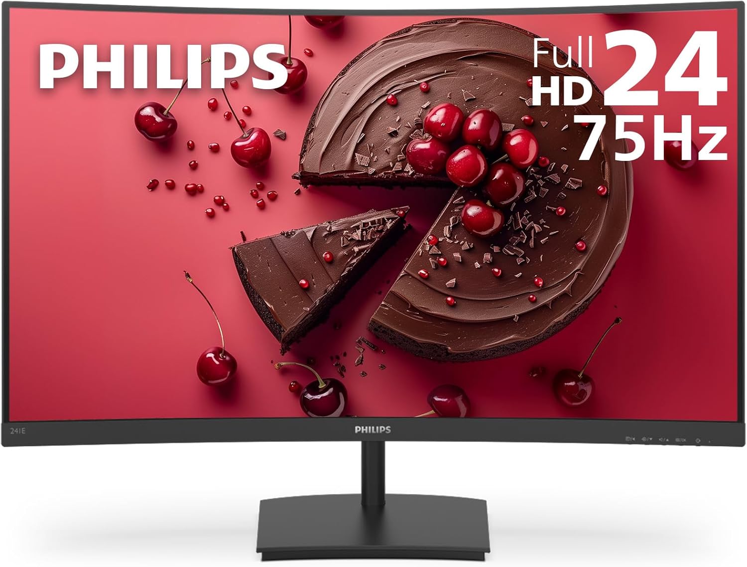 Philips 241E1SCA Curved 24 inch Full HD (1920 x 1080) Monitor, 1500R, HDMI x1, VGA x1, AMD FreeSync, Built-in Speakers, LowBlue Mode, VESA Compatible, 4 Year Advance Replacement Warranty