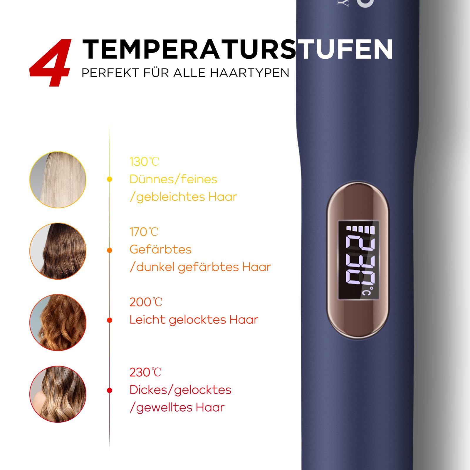 2 in 1 Glätteisen Locken und Ionen Glätten PARWIN PRO BEAUTY Haarglätter | Nano-Titan-Beschichtung Glätteisen Breit Seidige Heizplatte, mit LCD Display, 130℃-230℃, Blau
