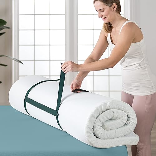 Miniatura 7 de Zinus - Cubrecolchón de espuma viscoelástica con gel de enfriamiento de 3pulgadas y funda de enfriamiento con certificado CertiPUR-US tamaño Queen