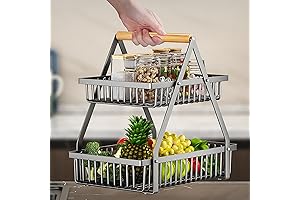 Grey Multipurpose Fruit Rack for Home, Kitchen, and Outdoor Use