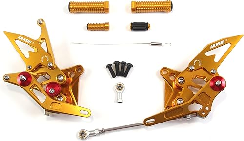 Vista 19 de Arashi (Versión 2.0) Repuestos traseros para Suzuki GSXR 600 750 2011-2021 Accesorios de motocicleta Reposapiés ajustables Conjuntos traseros Negro