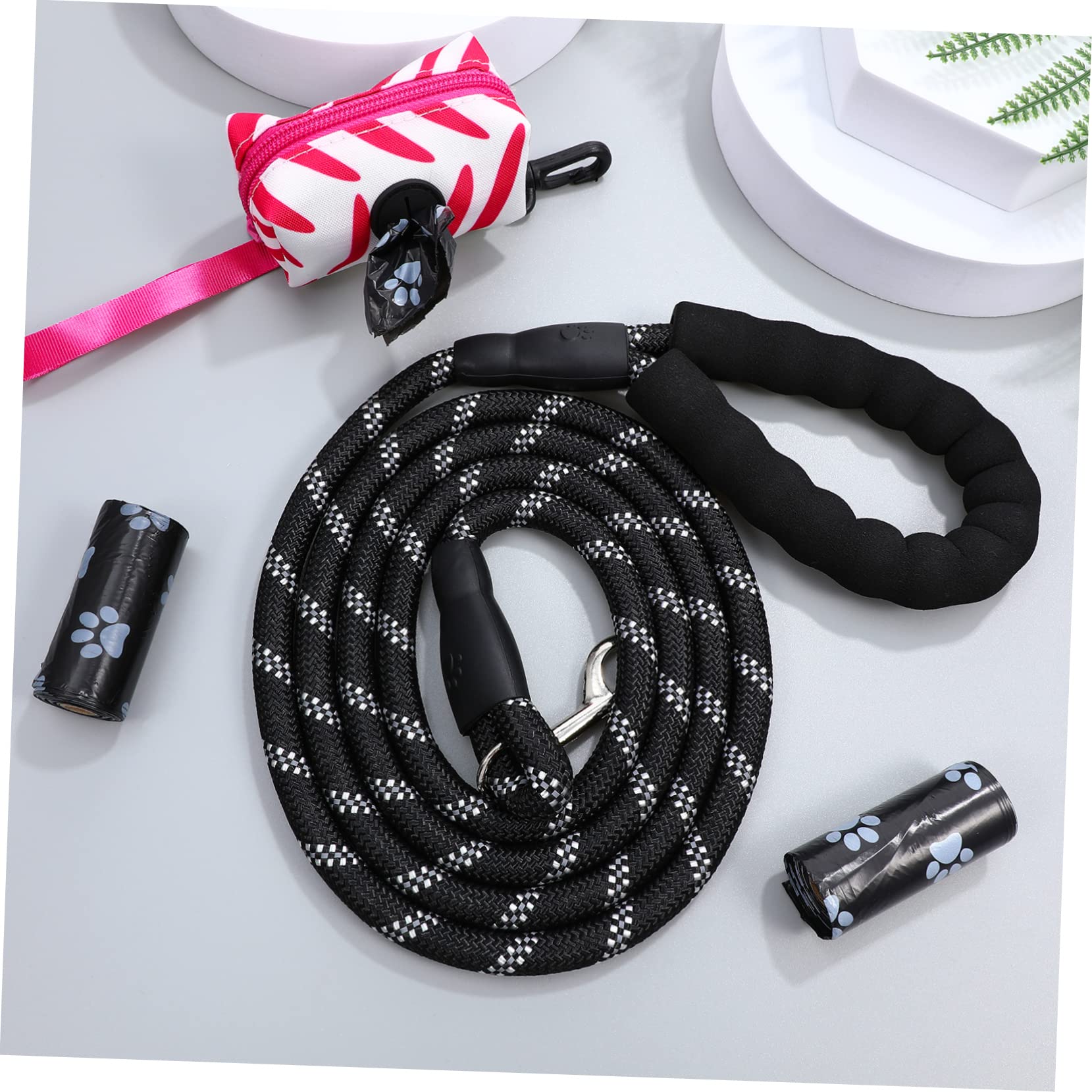1 Satz Nylon-hundeleine Für Draußen Dicke Leine Mit Halter Für Hundekotbeutel Robust Für Kleine Und Mittelgroße Hunde