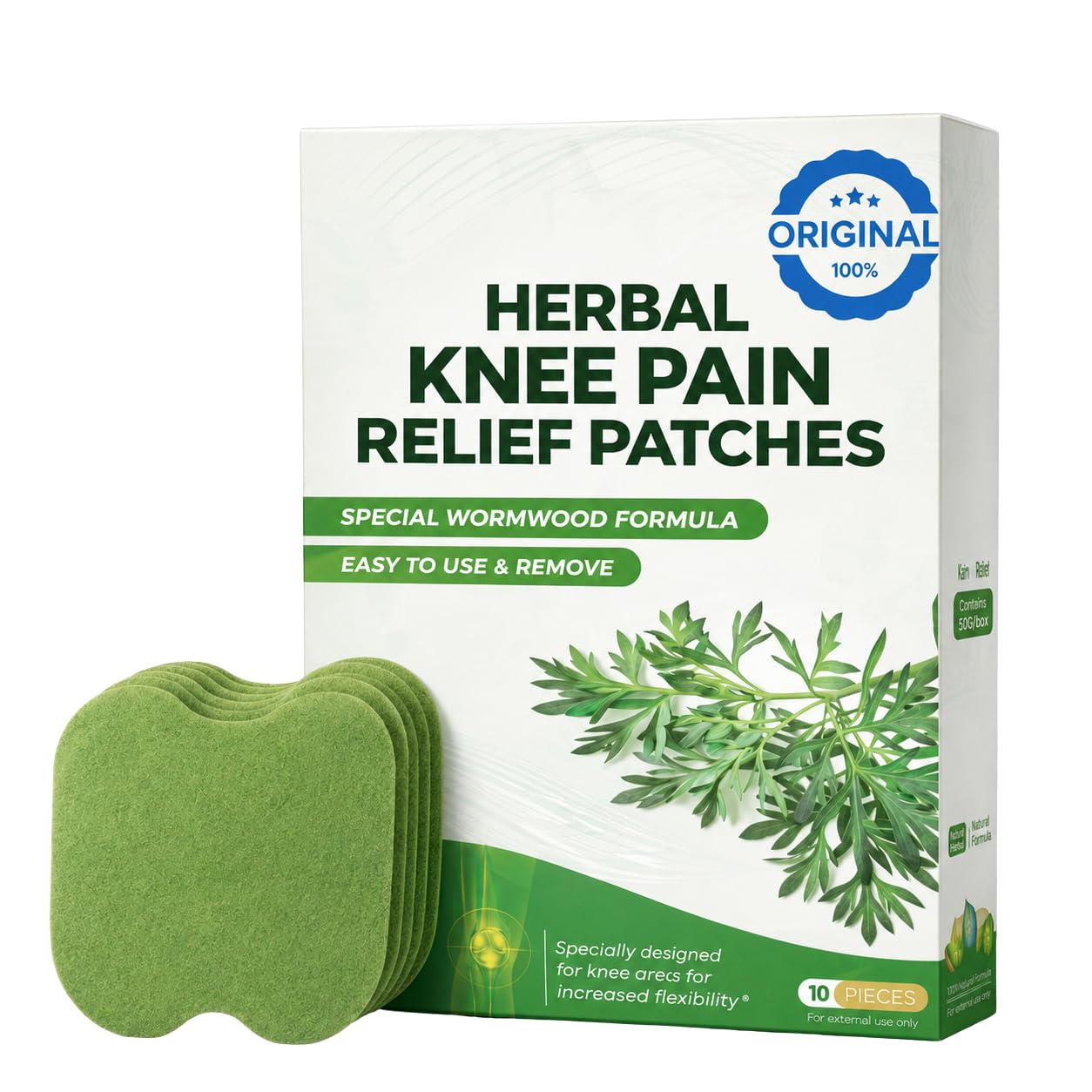 VIHLANATH Pain Relief Patches, Wormwood leaves Dried Ginger Camphor Borneol Natural Herbal Patches, Sticker 12-Hour Relief of Joint Pains Patch for Knee, Back, Neck, Shoulder Pain (10 Patches)-image-39