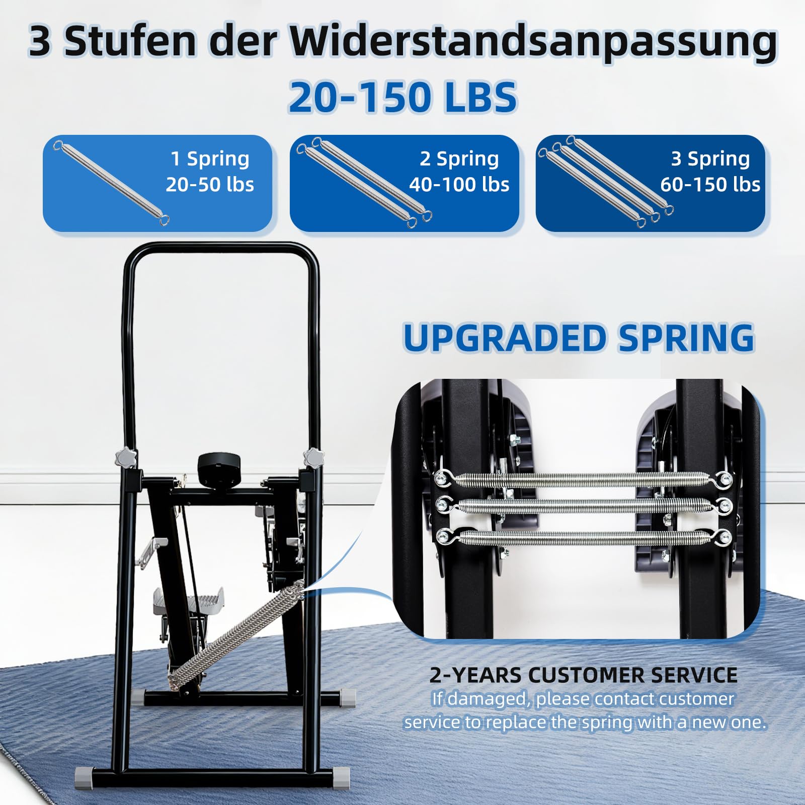 Stair Stepper für Zuhause, Stairmaster mit Einstellbarem 3 Stufen Widerstand für Ganzkörpertraining, Vertical Climber Zusammenklappbarer mit Adjustable Lenker und Pedale