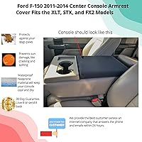 Vista 1 de Fundas de consola automáticas - Cubierta premium para consola central para Ford F-150 XLT, STX y FX2 2011-2015, cubierta impermeable de neopreno Gris