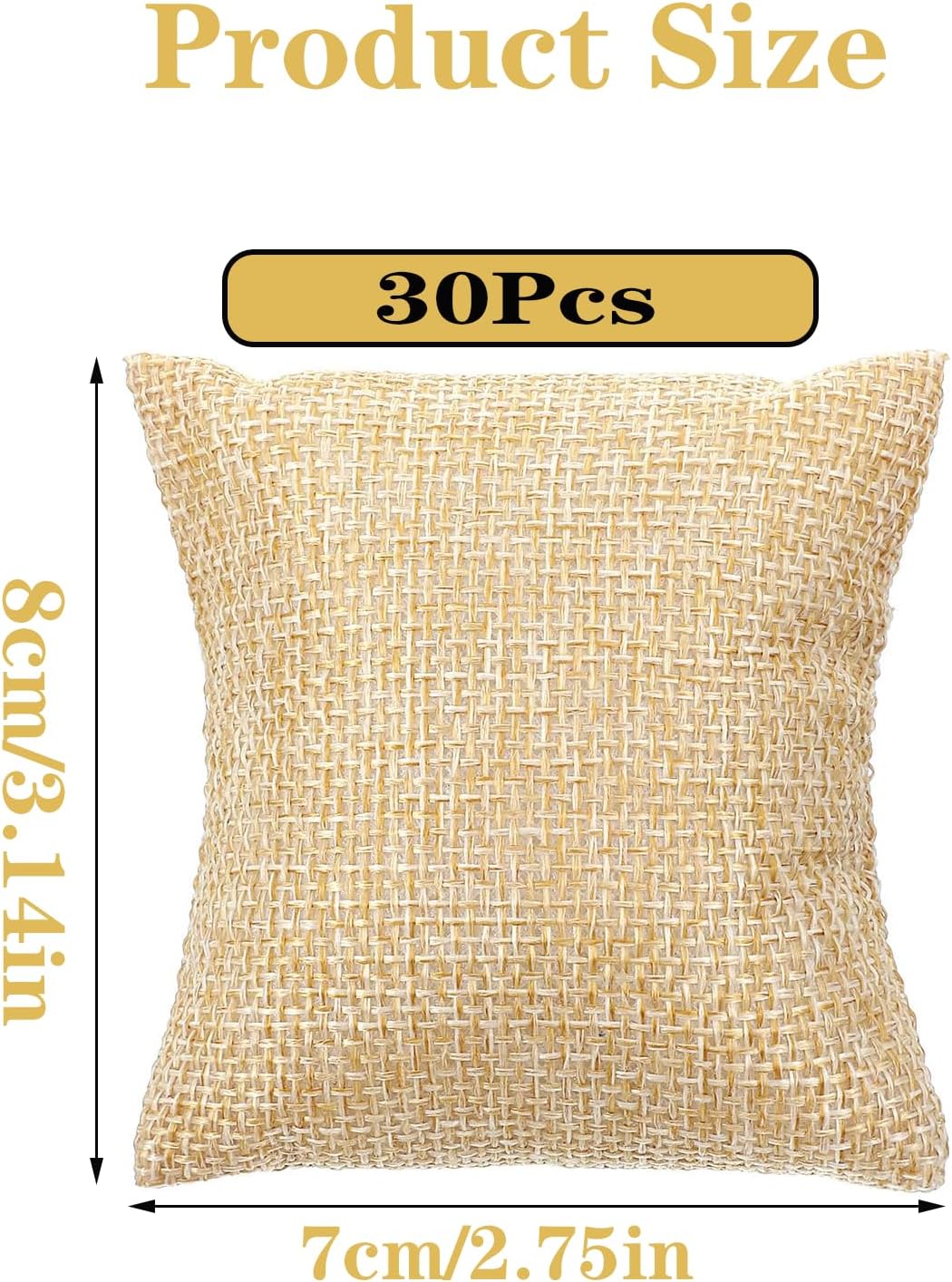 30 Pack Linen Bracelet Watch Pillow Jewelry Pillows Small Bangle Cushions for Displays Show