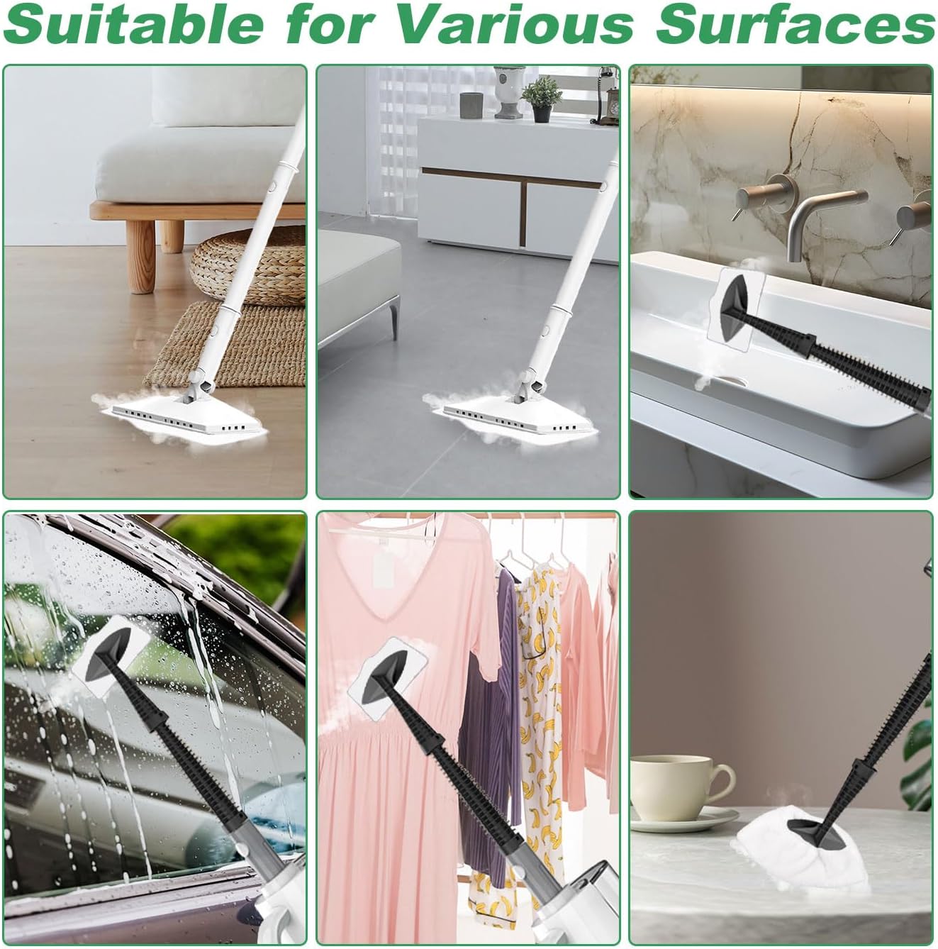 Steam Mop Pads Compatible with LABIGO, ACHTFACH & ScrubWiz Steam Mop