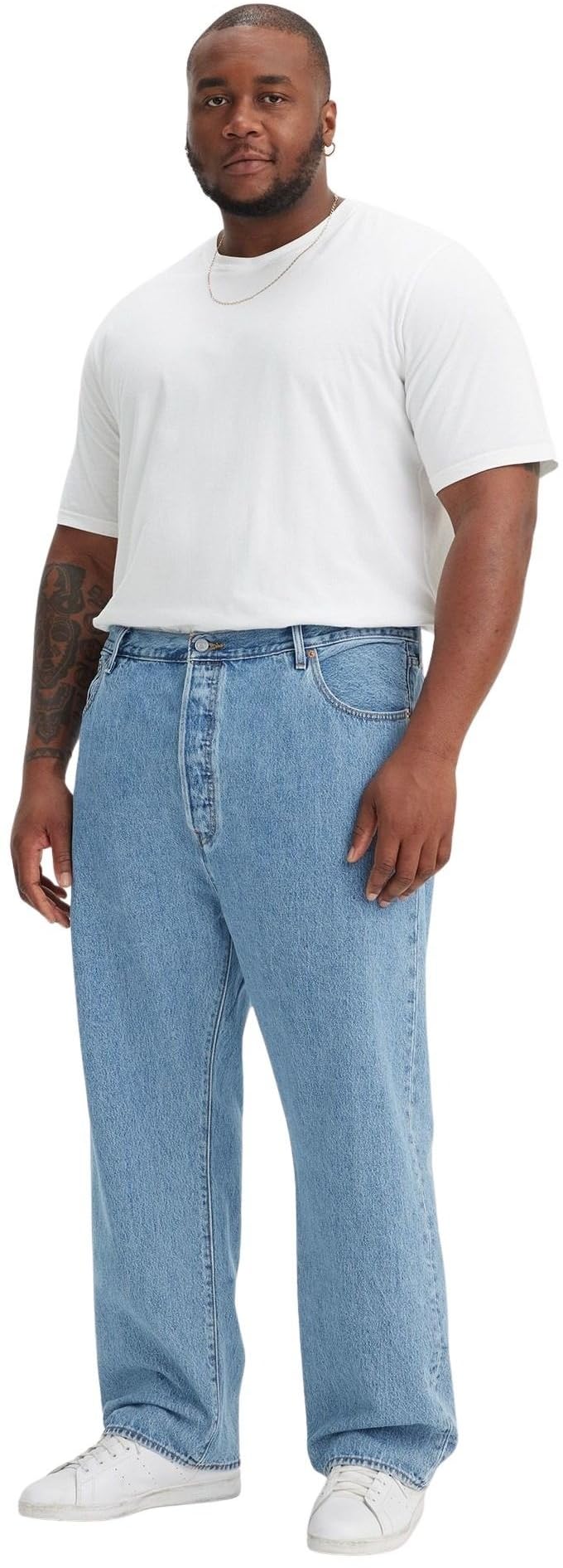 Levi's Men's 501 Original B&t Jeans, Light Indigo Flat, 46W x 32L