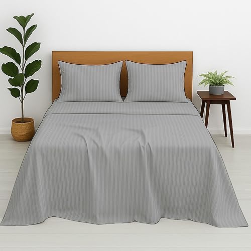 Cottington Lane Juego de sábanas de 4 piezas de 100% algodón egipcio de alta calidad, tamaño matrimonial, se adapta a colchones de bolsillo profundo