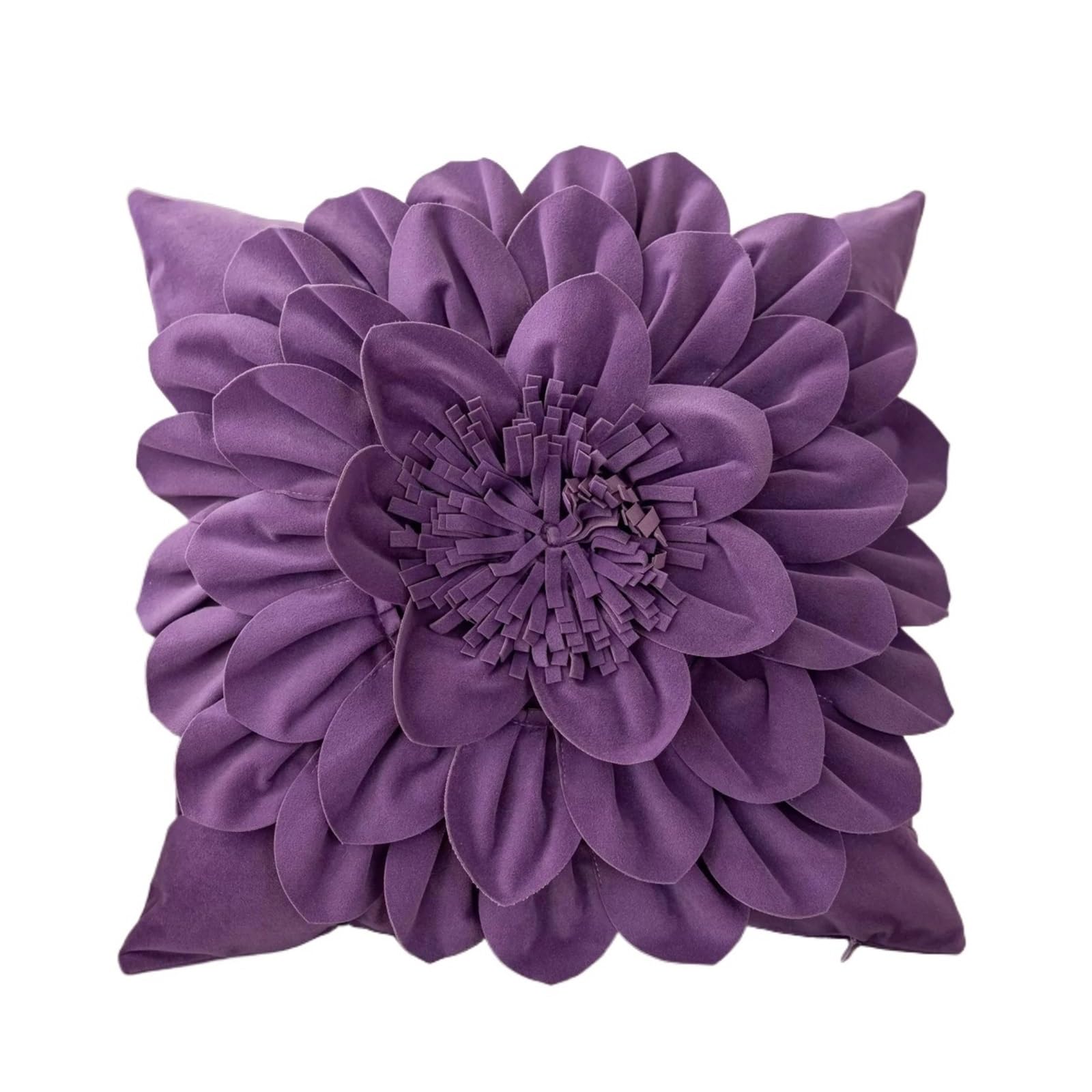LCKKJHG Decorative Throw Pillow Covers Square Cover For Couch Office Home Decor Flower Round Pillows(Purple-H)