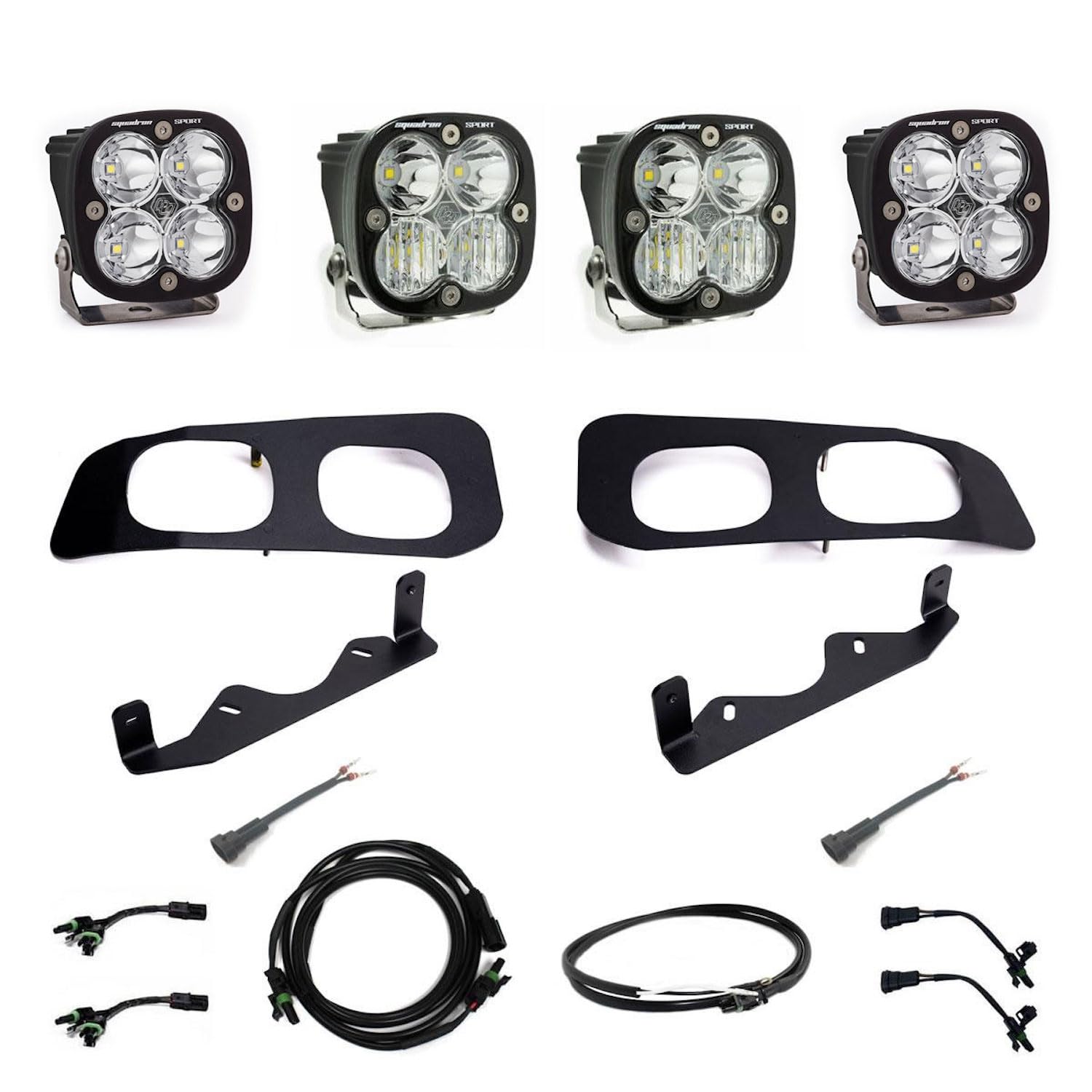 Baja Designs Squadron Sport LED Dual Fog Pocket Kit for Ford F250 F350 Super Duty Truck 2023+ with Upfitter Wiring Harness
