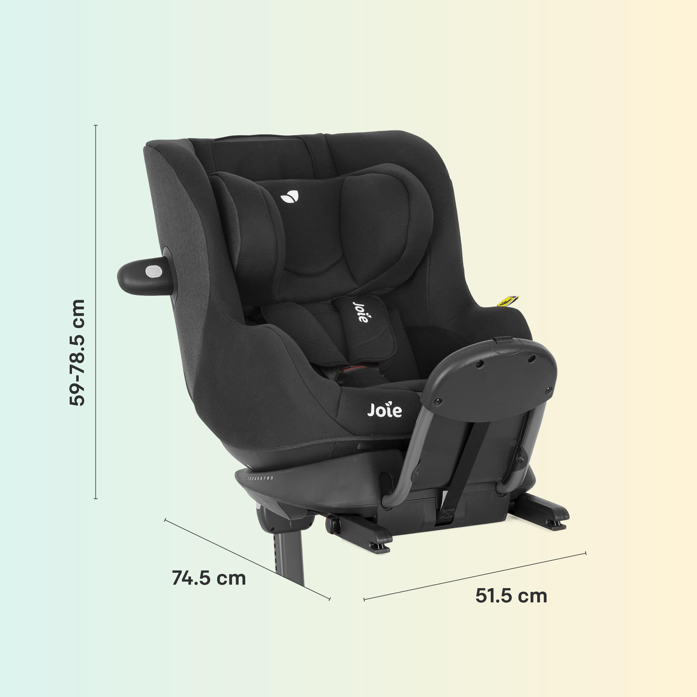 Joie i-Soren™ 2 R129 Reboarder, 61–125 cm (6 Mon.–7 Jahre), Raven | Rückwärtsgerichtet bis 7 Jahre, 157° Neigung, ISOFIX mit Stützbein, Guard Surround Safety Pod für extra Schutz.