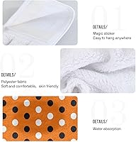 Vista 5 de Halloween Polka Dot Hanging Kitchen Hand Towel Set of 2, Absorbent Kitchen Towels for Drying Dishes, Quick Drying Hand Towel, Soft Hanging Kitchen