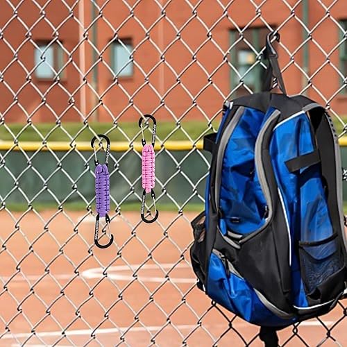 Miniatura 4 de BRAVESHINE Paracord Keychain Carabiner Clip, D Ring Lanyard Hanger Stroller Hook for Water Bottle, Key, Backpacks, Men, Women