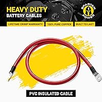 Vista 21 de Spartan Power - Cable de batería negro de 9 pulgadas 2/0 AWG 3/8 pulgadas M10 fabricado en EE. UU