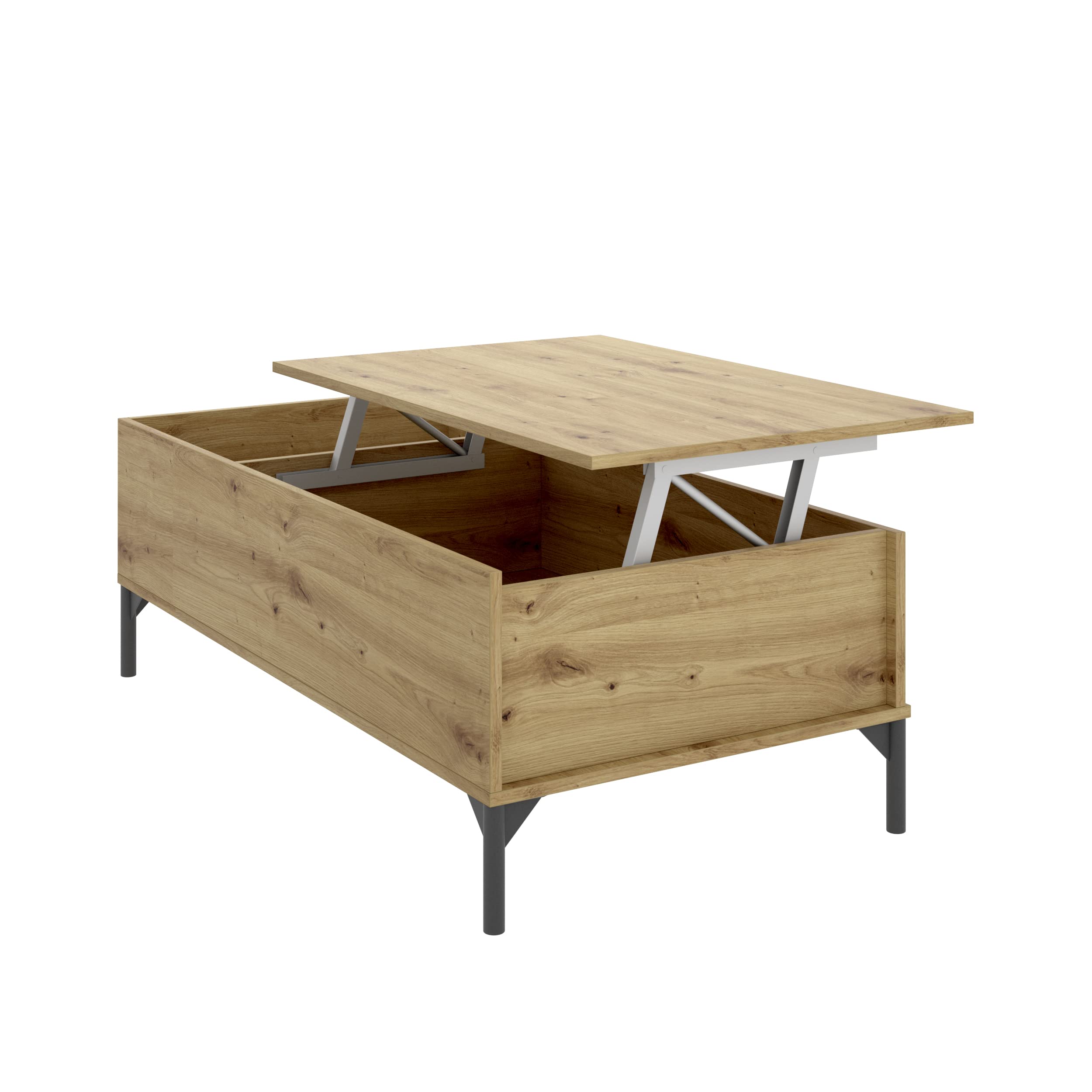 DEKIT GRUPO RIMOBEL Ness Mesa de Centro elevable, Melamina, Nordic, 41x99x60 cm