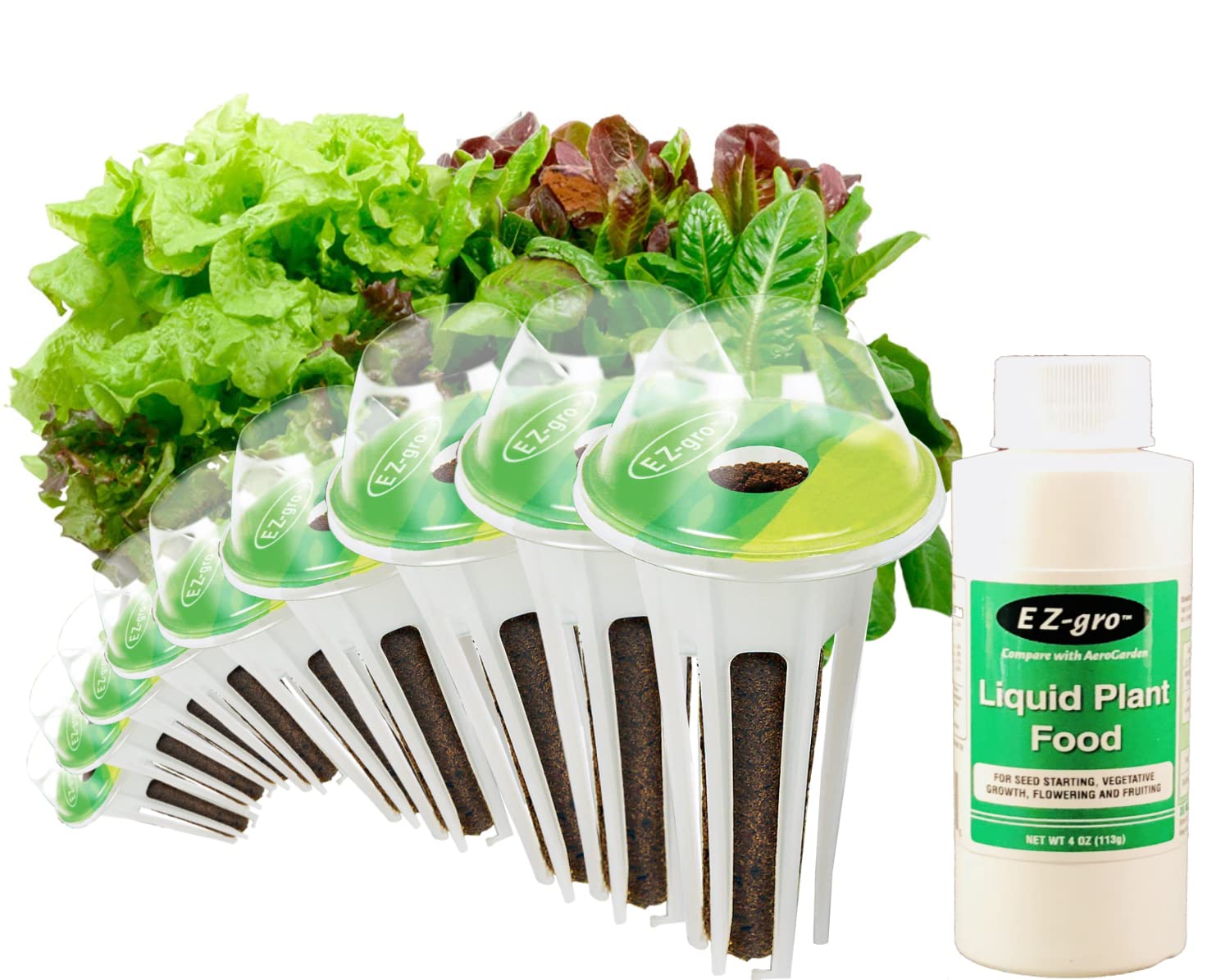 Heirloom Salad Greens Seed Pod Kit (9 Pod) - Compatible with Most Hydroponics Growing Systems Seed Pod Kit - Pre-Seeded Seed Pods for Hydroponic Garden - 4 oz Hydroponic Nutrients